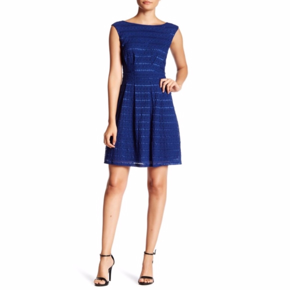 Adrianna Papell Lace Fit & Flare Dress